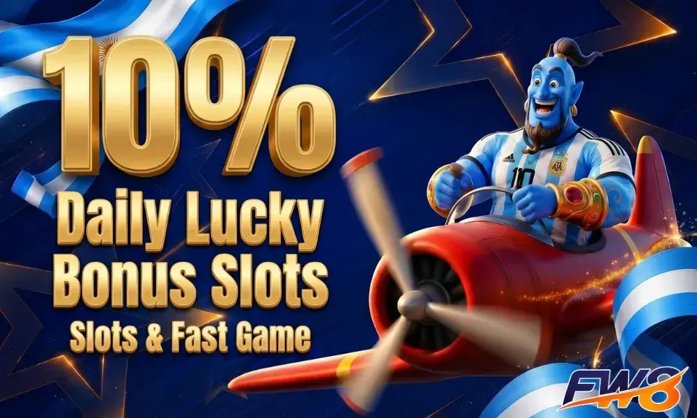 FW8 10% daily lucky bonus on slots and fast games in Nepal