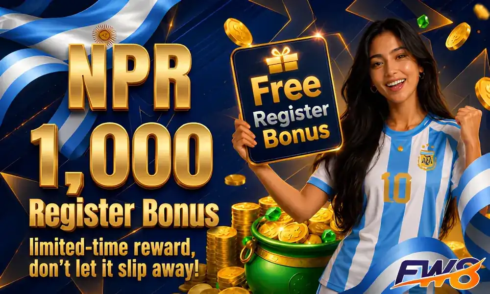 FW8 NPR 1,000 free register bonus in Nepal