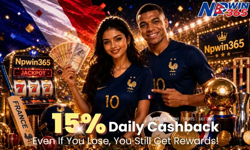 NPwin365 15% daily cashback on slots, crash, sports and casino in Nepal