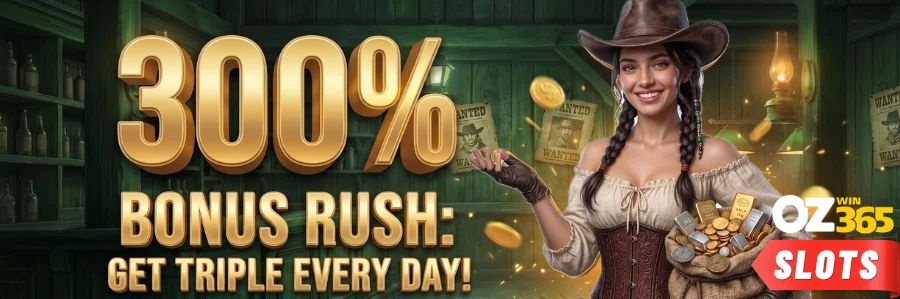 Ozwin365 300% Bonus Rush daily slots promotion in Nepal